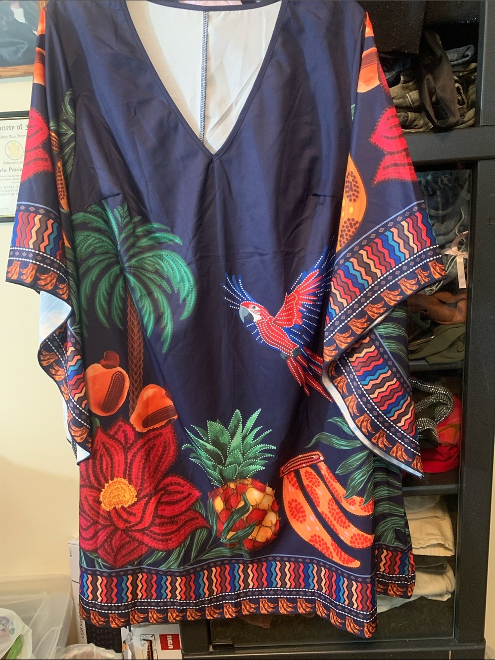 ♥️💙PLUS SIZE 3X Parrot Print Caftan Dress♥️💙